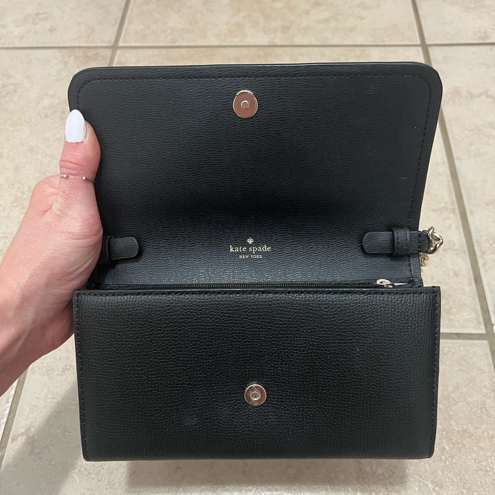 Kate Spade Cameron Wallet Black Crossbody Bag with Chain Strap - Picture 3 of 9